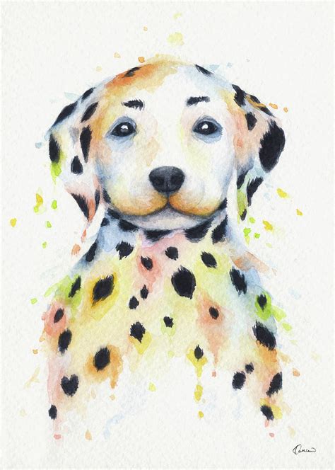 Colorful Dalmatians Painting By Kathleen Wong Pixels