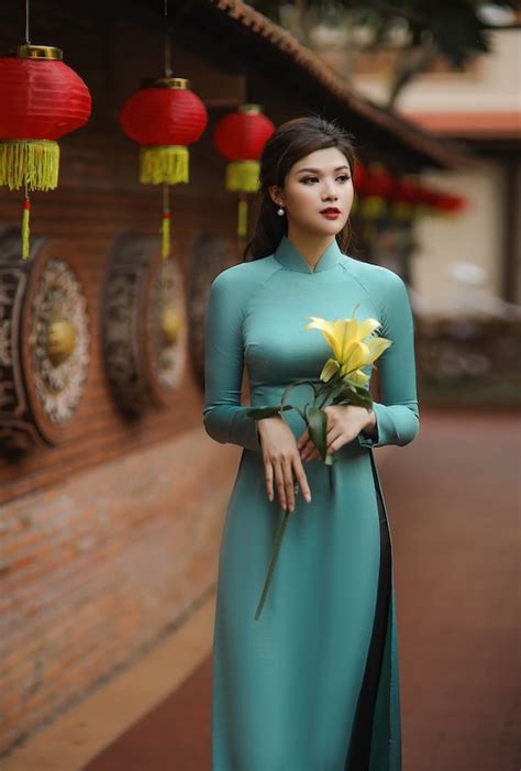 Vietnamese Ao Dai For Women Flowers Ao Dai Vietnam Vietnamese Traditional Costume Include