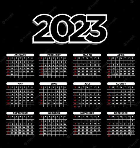 Premium Vector 2023 Calendar