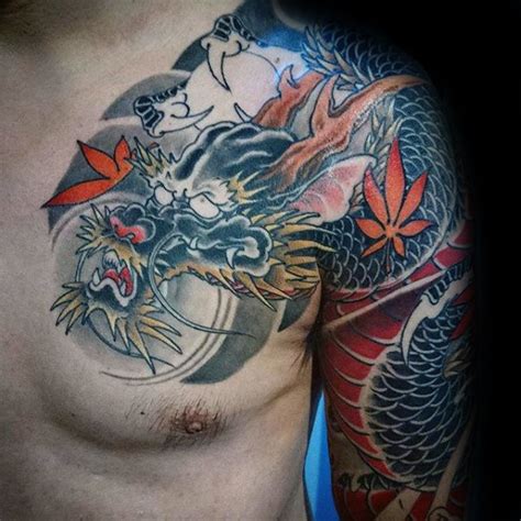 30 Dragon Half Sleeve Tattoos For Men Fire Spewing