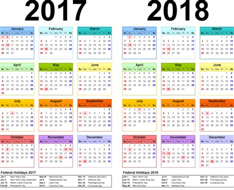 Yearly 2018 Calendars Activity Shelter