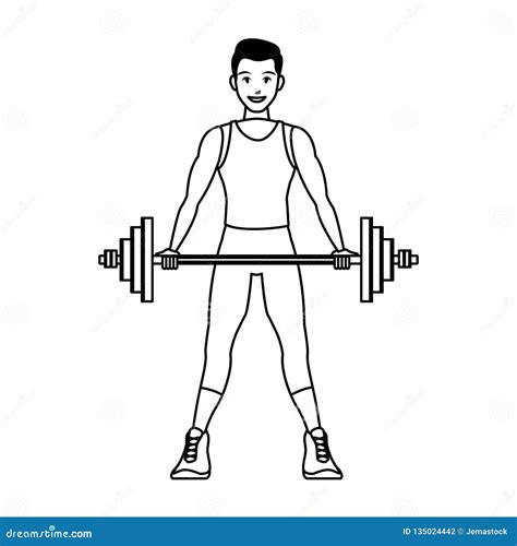 Fit Man Doing Exercise Stock Vector Illustration Of Practice 135024442