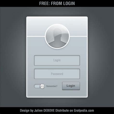 Gray Login Form Psd Free Psd File