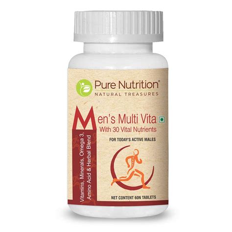 Pure Nutrition Mens Multivitamin Fortified With 30 Bioactive Vital