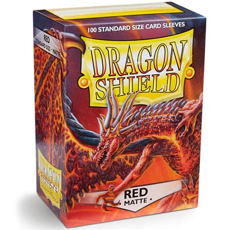 Dragon Shield Standard 100ct Red Matte 63x88mm Sleeves