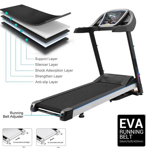 Eshion 30hp Folding Electric Treadmill With 7 Led Display Screen For