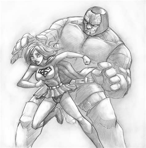 Supergirl And Darkseid Scetch By Flick Hentai Foundry