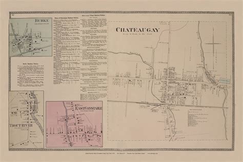 Chateaugay Burke Trout River And East Constable Villages New York Old Town Map
