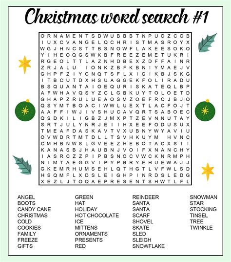 15 Best Christmas Printable Word Search