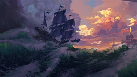 1920x1080 Resolution Artistic Sailing Ship In Ocean 1080p Laptop Full