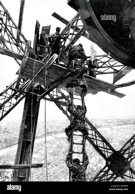 Paris France Tour Eiffel Construction Stock Photo Alamy