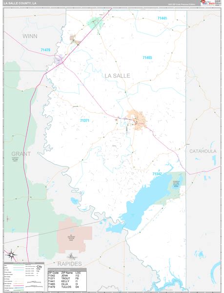 La Salle Parish County La 5 Digit Zip Code Maps Premium