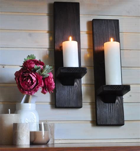 Rustic Candle Holder Wall Hanging Sconce Wall Mounted Etsy Wall