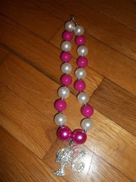 Pink Barbie Chunky Bead Necklace By Bamasbeads On Etsy