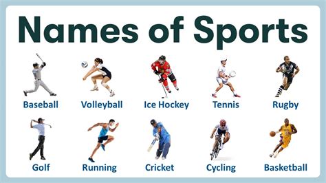 Name Of Sports In English List Of Sports Names With Pronunciations