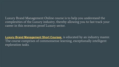 Ppt Luxury Brand Management Short Courses Powerpoint Presentation