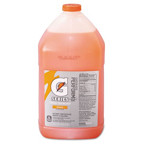 Gatorade Liquid Concentrate Orange One Gallon Jug 4carton 308
