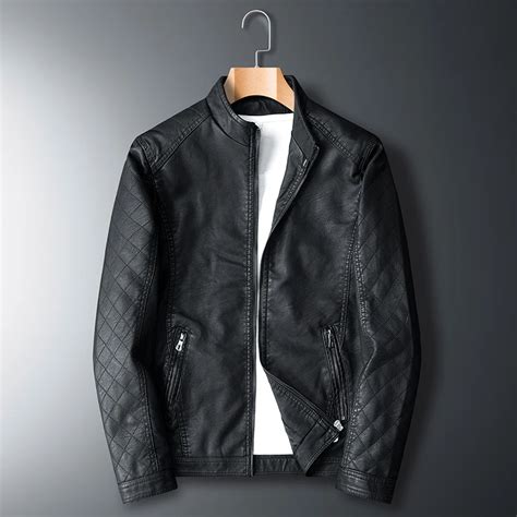 New Pu Leather Jacket Men Brand Winter Autumn Fashion Mens Leather Jackets Street Style Stand