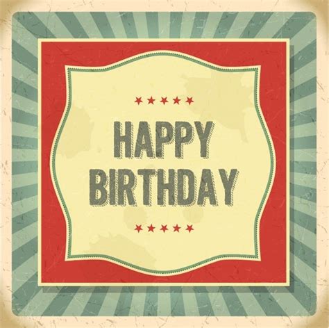 Free Vector Vintage Happy Birthday Card