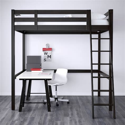 StorÅ Loft Bed Frame Black Fulldouble Ikea