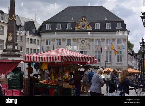 The Famous Old Town Hall At The Market Place In Bonn Germany Stock