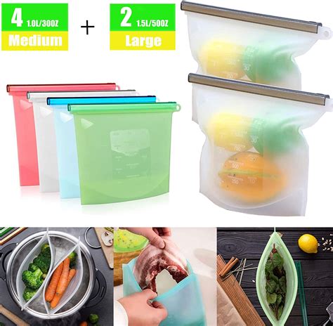 Silicone Food Storage Bags Reusable Silicone Bags Fruit Meat Storage