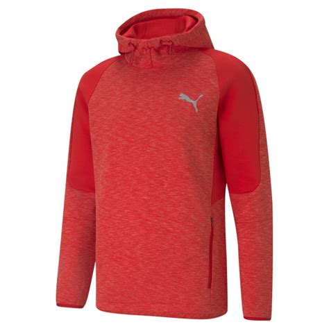 evostripe men s hoodie red puma