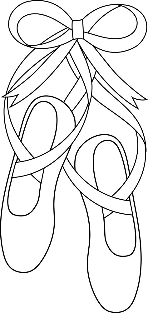 Ballet Slippers Line Art Free Clip Art Ballerina Coloring Pages