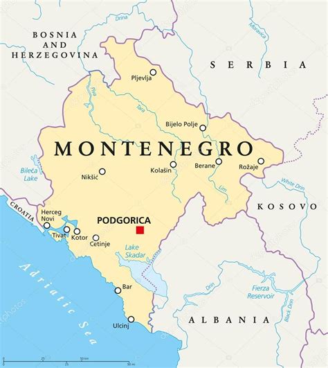 Politische Landkarte Montenegros Stock Vector By ©furian 84142516