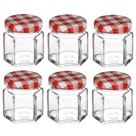 Glass Jam Honey Pickle Food Preserve Chutney Jars Metal Cap Lids Wedding Favours Ebay