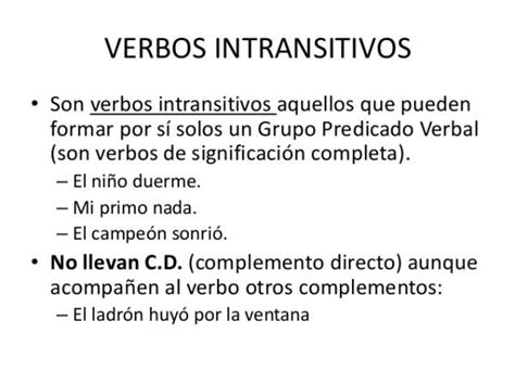 Diferencias Entre Verbos Transitivos E Intransitivos ¡con Ejemplos