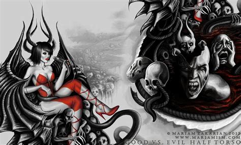 He is horus, he is rah. Good vs. Evil sleeve + half-torso design | | Evil girl ...