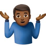 Man Shrugging Emoji With Medium Dark Skin Tone Meaning
