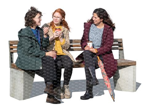 Three Cut Out Women Sitting And Talking In Autumn Vishopper