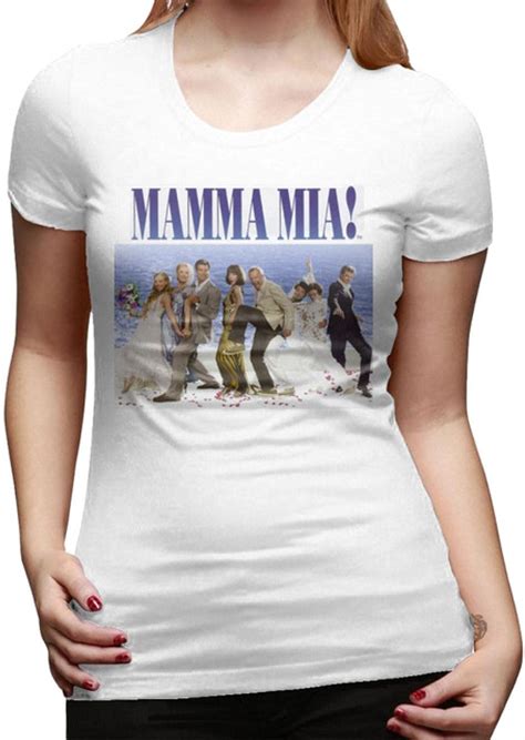 Mama Mia T Shirt Mamma Mia Cast Poster T Shirt Cotton Trendy Women Tshirt O Neck Graphic Casual