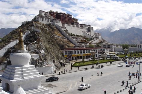 World Visits Potala Palace At Lhasatibet In China