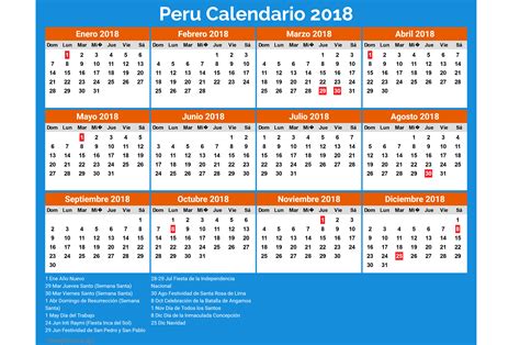 Calendario Peru Con Festivos Zona De Informaci N Aria Art