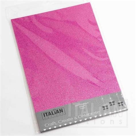 250 Gsm A4 Cerise Glitter Card 10 Pack Italian Options