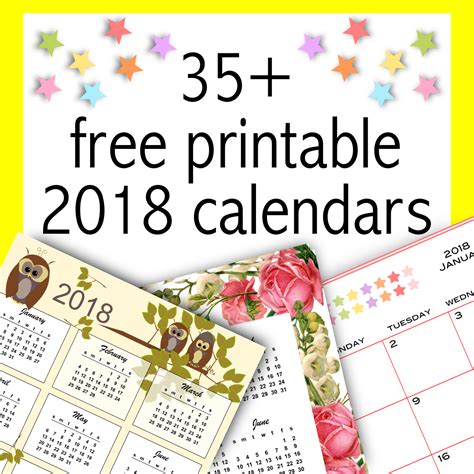 35 Free Printable 2018 Calendars 2018 Kalender Round Up