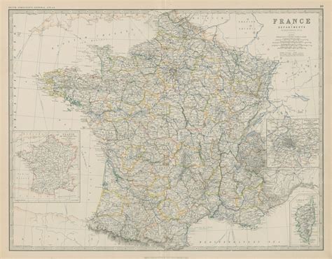 France Alsace And Lorraine 1880 Old Antique Vintage Map Plan Chart