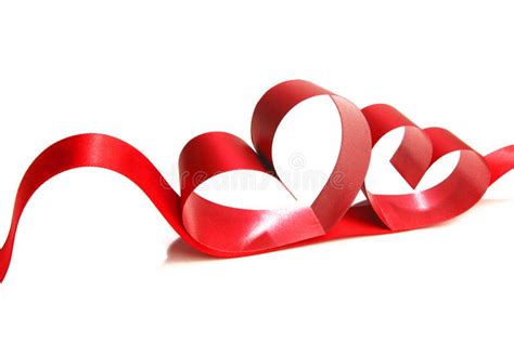 Red Heart Ribbons Stock Photo Image Of Valentine Tape 36019704
