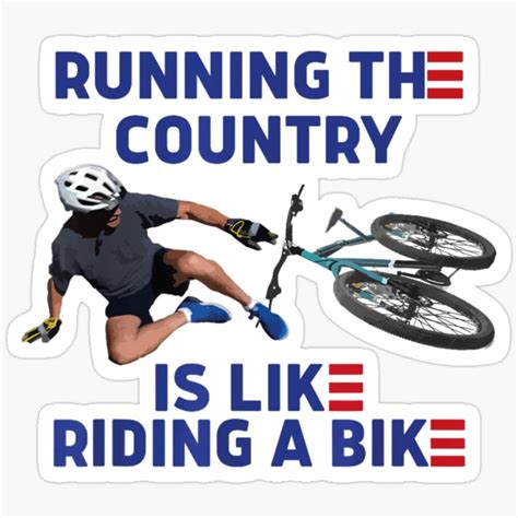 Biden Falling Off Bicycle Funny Bike Fall Joe Biden Running The Coutry