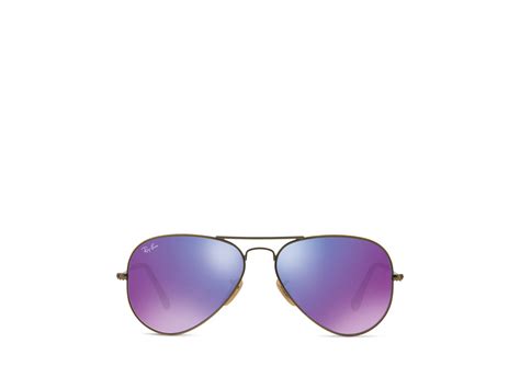 Ray Ban Mirrored Aviator Sunglasses In Purple Bronzeviolet Mirror Lyst