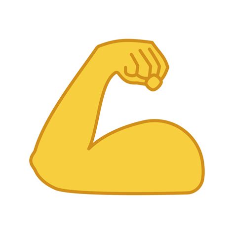 Icono De Color De Bíceps Flexionado Emoji Fuerte Músculo Culturismo