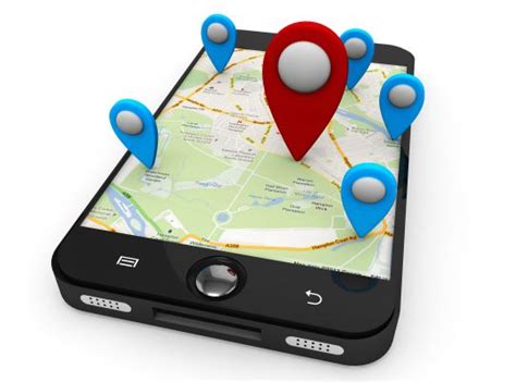Smart Phone With Map And Multiple Locations Displayed Stock Photo