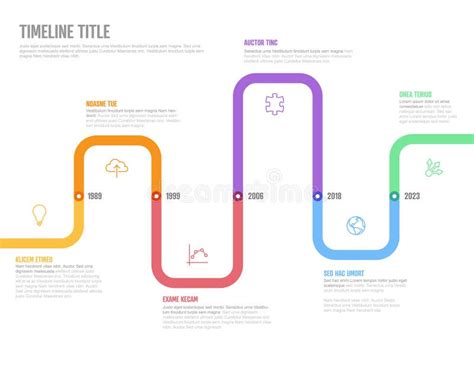 Infographic Company Milestones Curved Thick Line Timeline Template