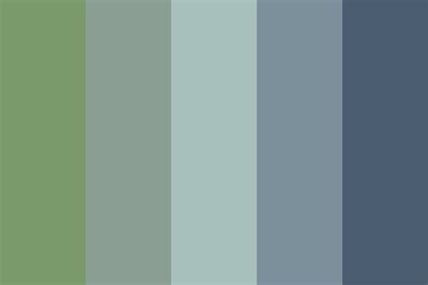 Muted Blues And Greens Color Palette