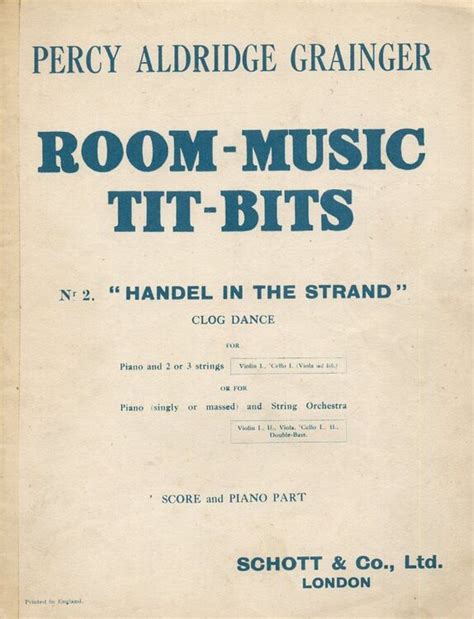 Room Music Tit Bits No 2 Handel In The Strand Clog Dance For