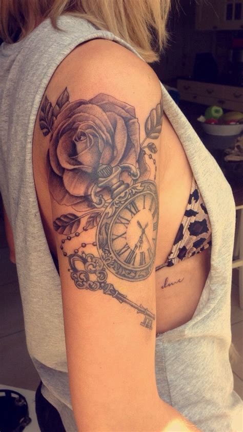 Woman half sleeve upper arm tattoos. My sleeve (not finished) done by Tom in his shop. Never ...