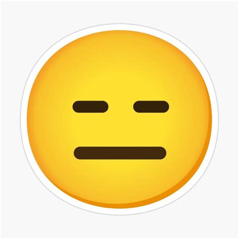 Expressionless Straight Face With Straight Mouth Emoji T Sticker By